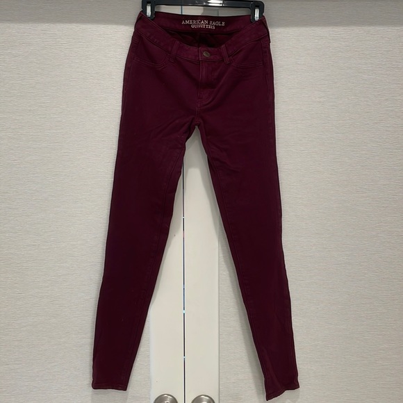 MAROON AMERICAN EAGLE JEGGINGS! Size-2. Super Stretch! - Picture 4 of 8